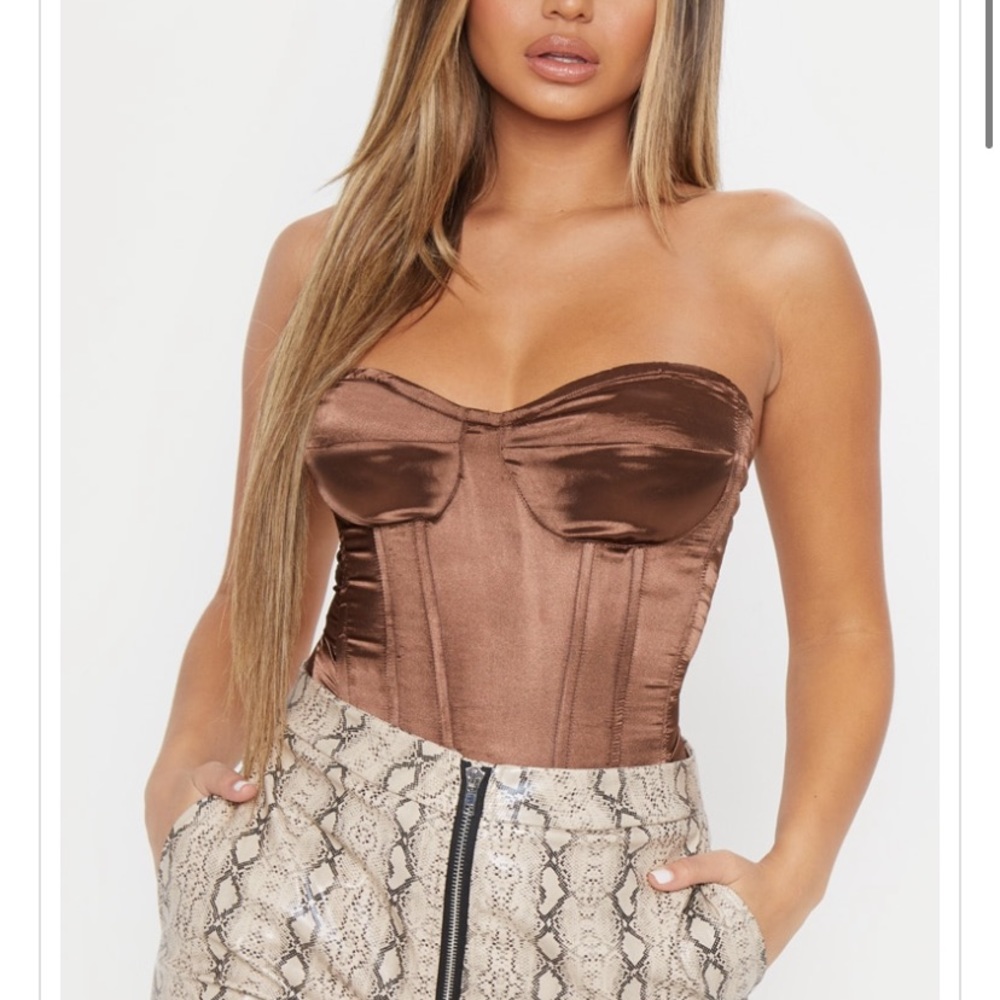 PLT Brown satin corset